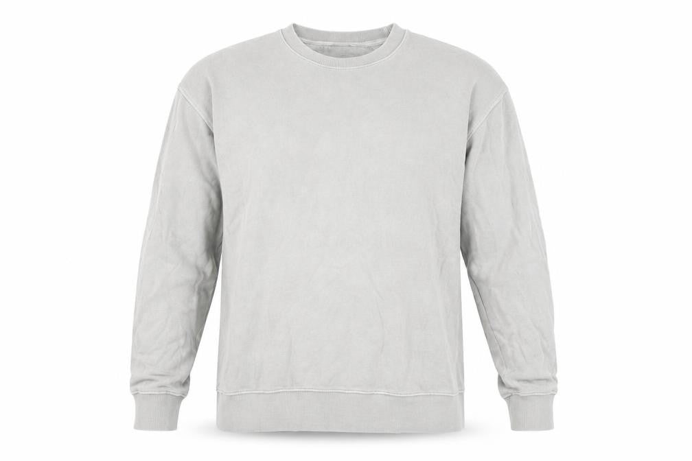 Front view of Zara Men Grey Crew Neck Pullover Sweatshirt L Regular Fit