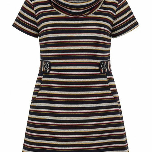 Apricot Women’s Multicoloured Stripe Shift Dress UK 14 Short Sleeve