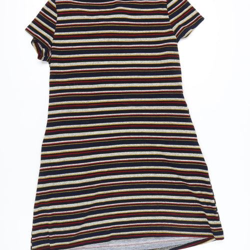 Apricot Women’s Multicoloured Stripe Shift Dress UK 14 Short Sleeve
