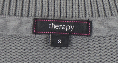 Therapy Women’s Grey Christmas Penguin Jumper Small Crew Neck Knit