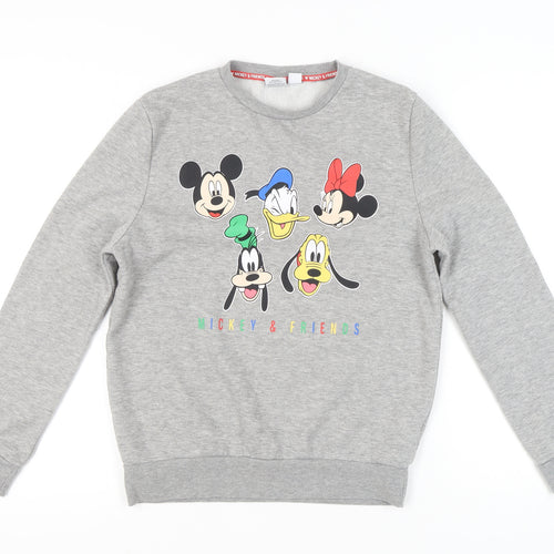 Disney Women Grey Mickey & Friends Sweatshirt Size S UK 6/8 Pullover