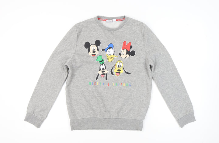 Disney Women Grey Mickey & Friends Sweatshirt Size S UK 6/8 Pullover