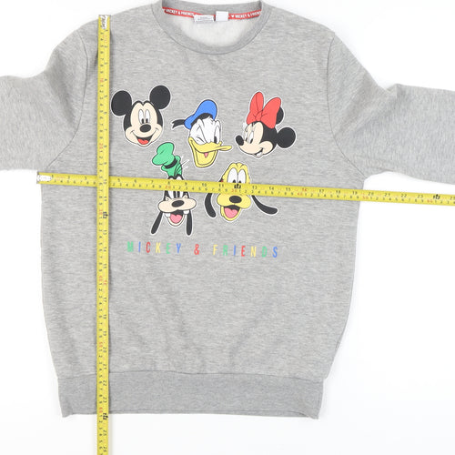 Disney Women Grey Mickey & Friends Sweatshirt Size S UK 6/8 Pullover
