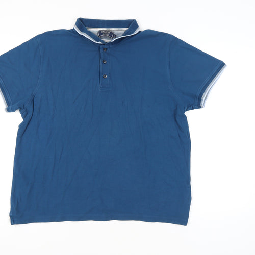 Maine New England Men's Blue Cotton Polo Shirt XL Tailored Fit