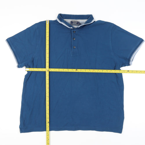 Maine New England Men's Blue Cotton Polo Shirt XL Tailored Fit