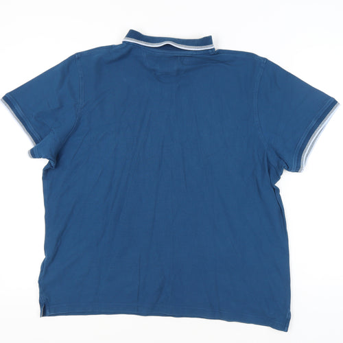 Maine New England Men's Blue Cotton Polo Shirt XL Tailored Fit