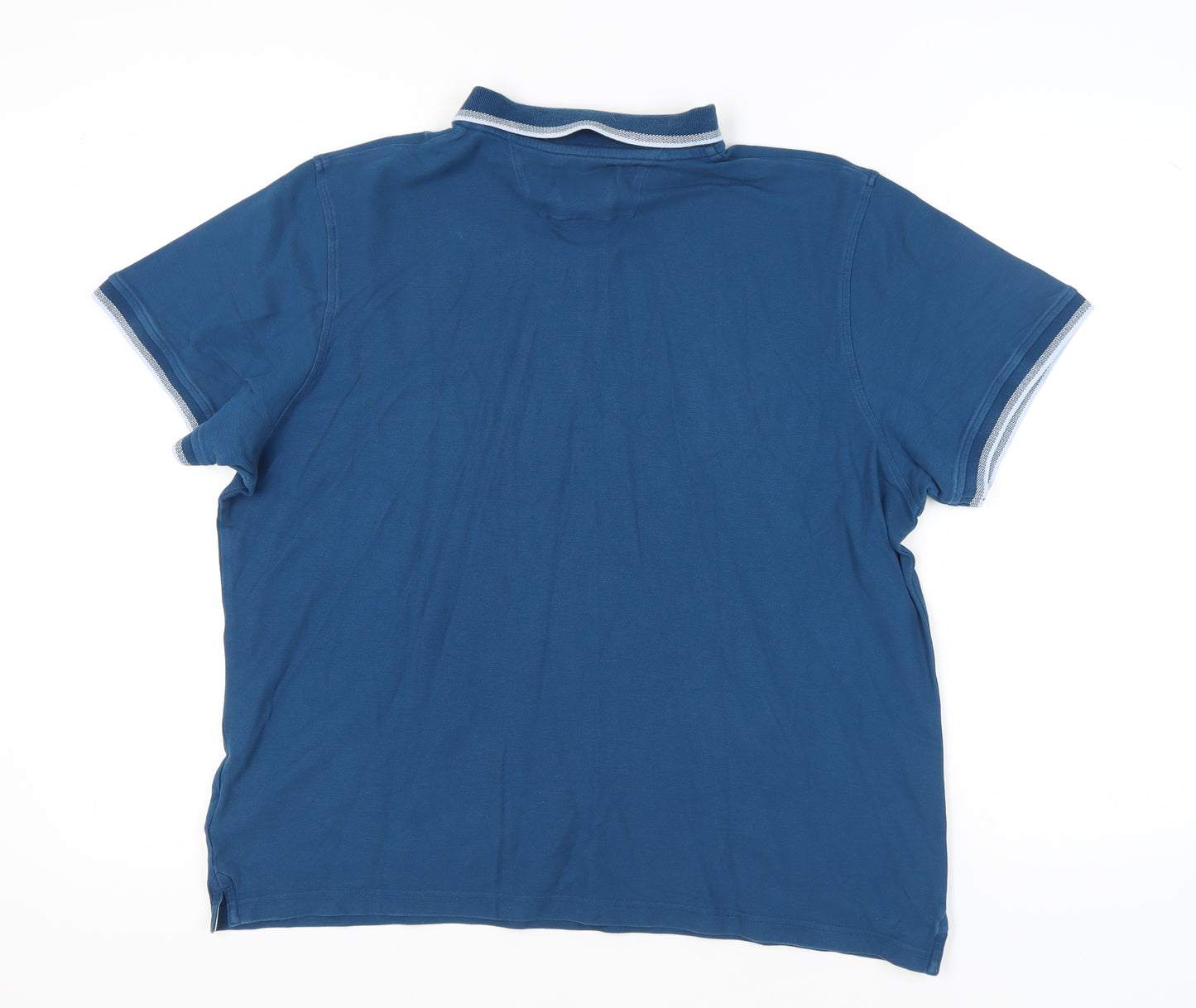 Maine New England Men's Blue Cotton Polo Shirt XL Tailored Fit