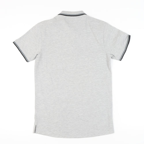 Firetrap Men’s Grey Polo Shirt S Short Sleeve Cotton Blend