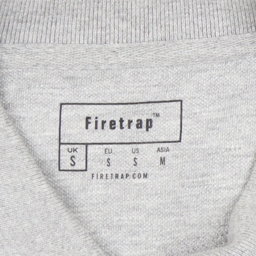 Firetrap Men’s Grey Polo Shirt S Short Sleeve Cotton Blend
