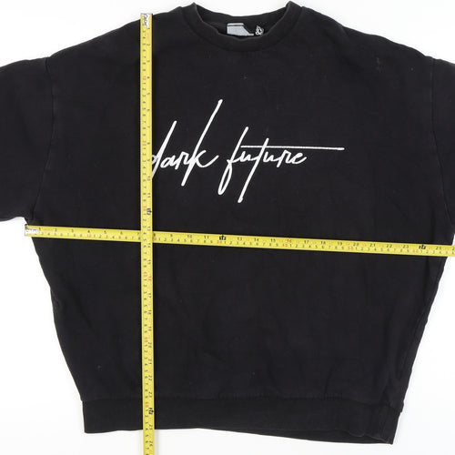 ASOS Men’s Black Sweatshirt M Crew Neck Graphic Print Pullover
