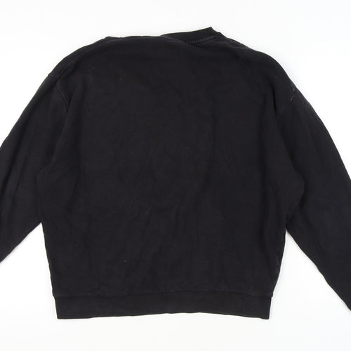 ASOS Men’s Black Sweatshirt M Crew Neck Graphic Print Pullover