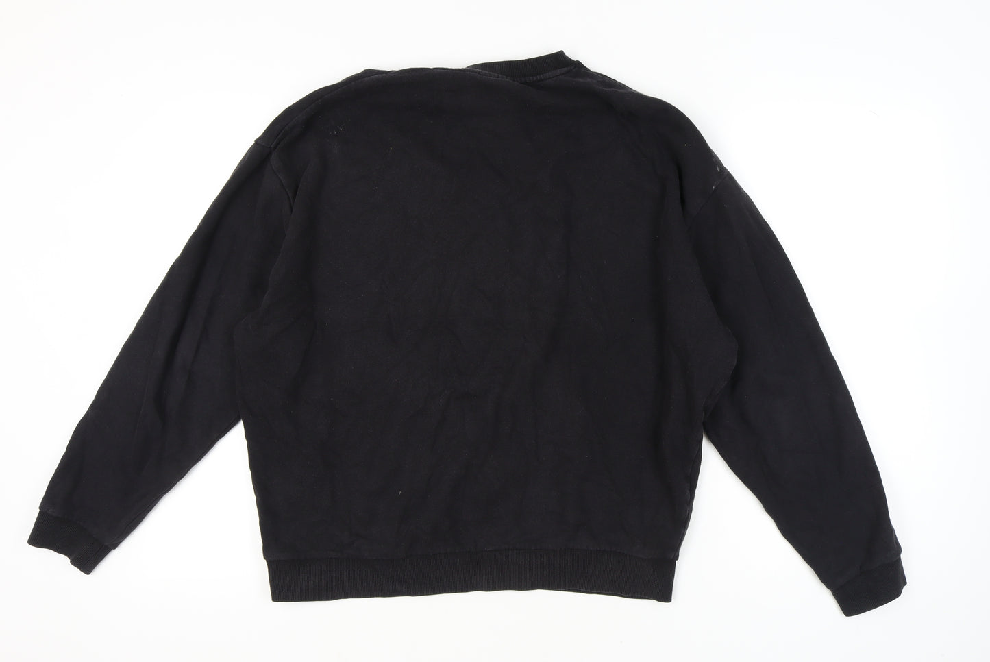 ASOS Men’s Black Sweatshirt M Crew Neck Graphic Print Pullover