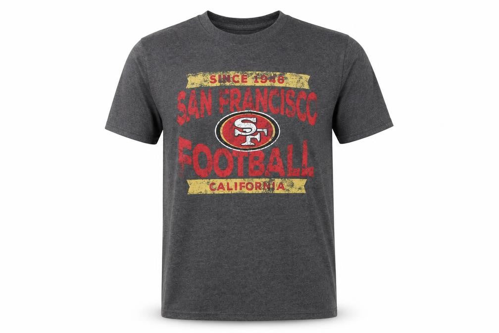 NFL Team Apparel Mens Grey Small San Francisco 49ers T-Shirt