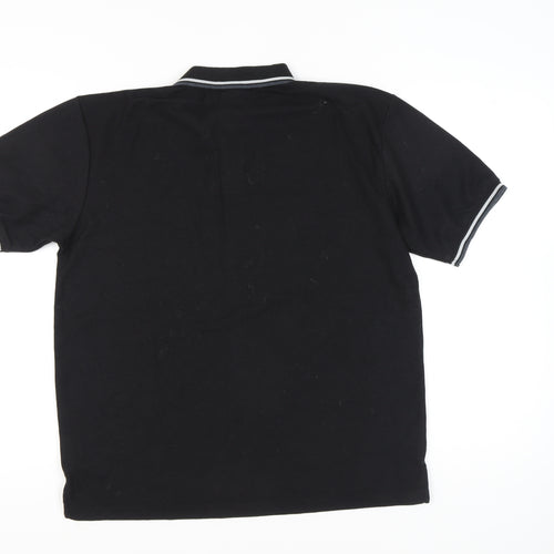 Slazenger Men’s Black Polo Shirt L Regular Fit Short Sleeve Sports