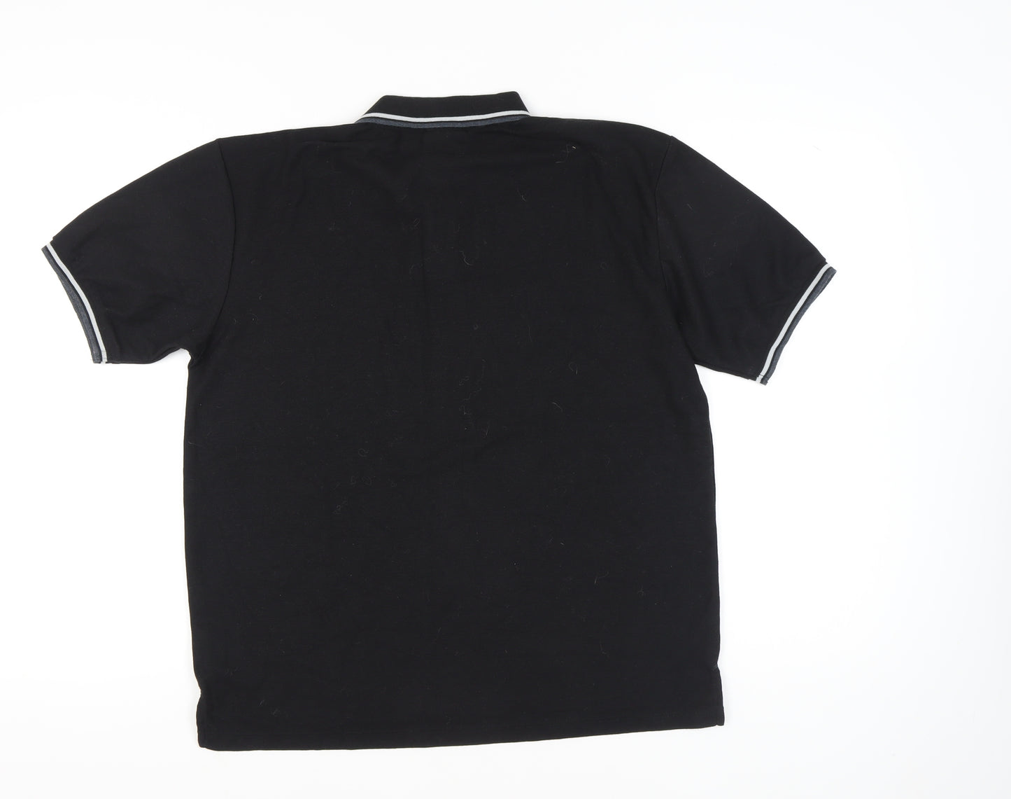 Slazenger Men’s Black Polo Shirt L Regular Fit Short Sleeve Sports