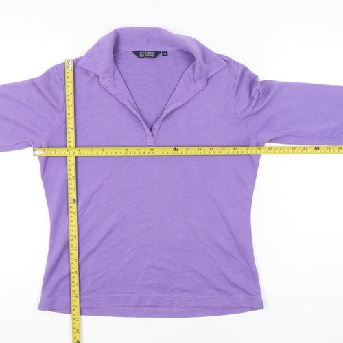 Maine New England Women’s Purple Polo Top Size 12 3/4 Sleeve Viscose Blend