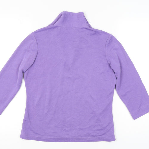 Maine New England Women’s Purple Polo Top Size 12 3/4 Sleeve Viscose Blend