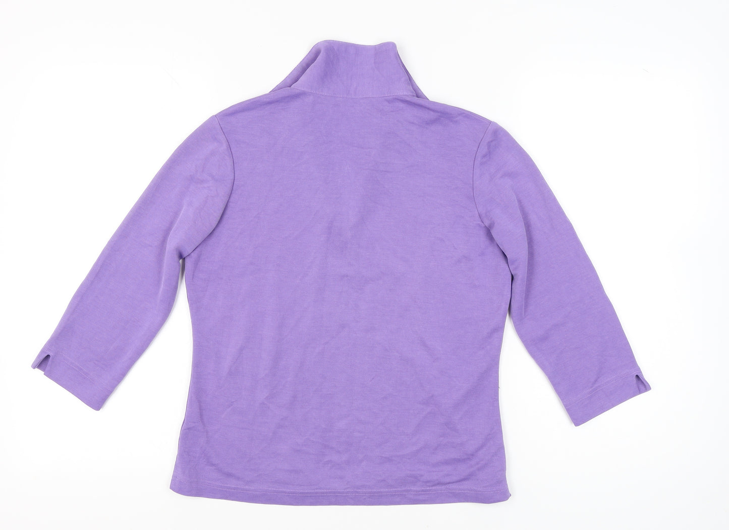 Maine New England Women’s Purple Polo Top Size 12 3/4 Sleeve Viscose Blend