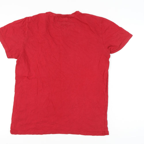 Tommy Hilfiger Men’s Red Graphic Print Crew Neck T-Shirt Size L