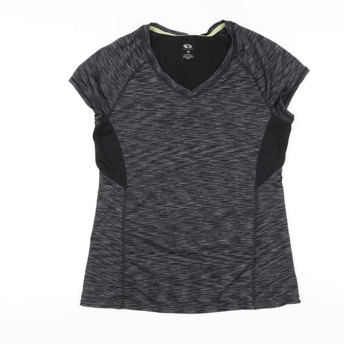 Athletic Works Womens Black Size 12 Jersey Active T-Shirt V-Neck