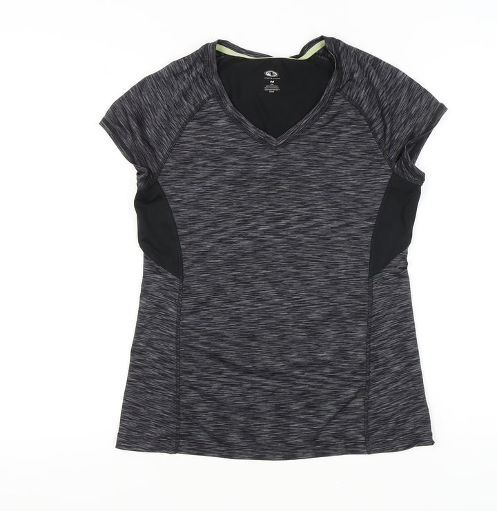 Athletic Works Womens Black Size 12 Jersey Active T-Shirt V-Neck