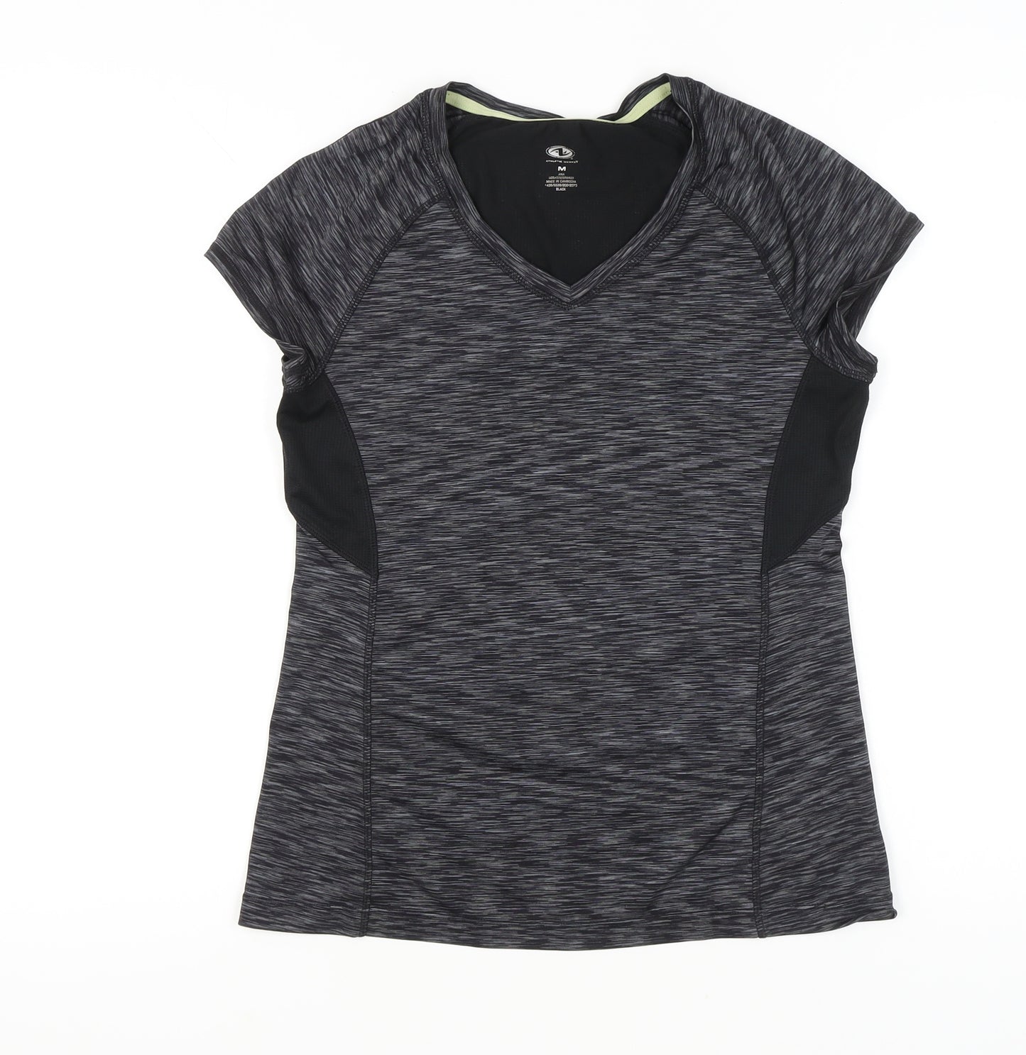 Athletic Works Womens Black Size 12 Jersey Active T-Shirt V-Neck