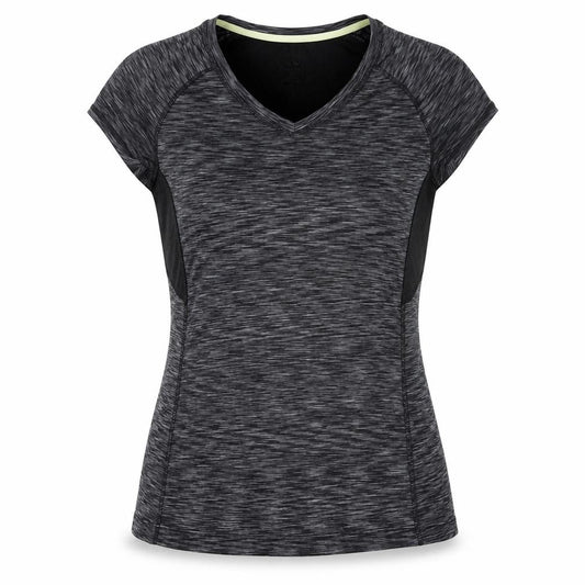 Front view of Athletic Works women’s black, size UK 12, jersey active t-shirt v-neck