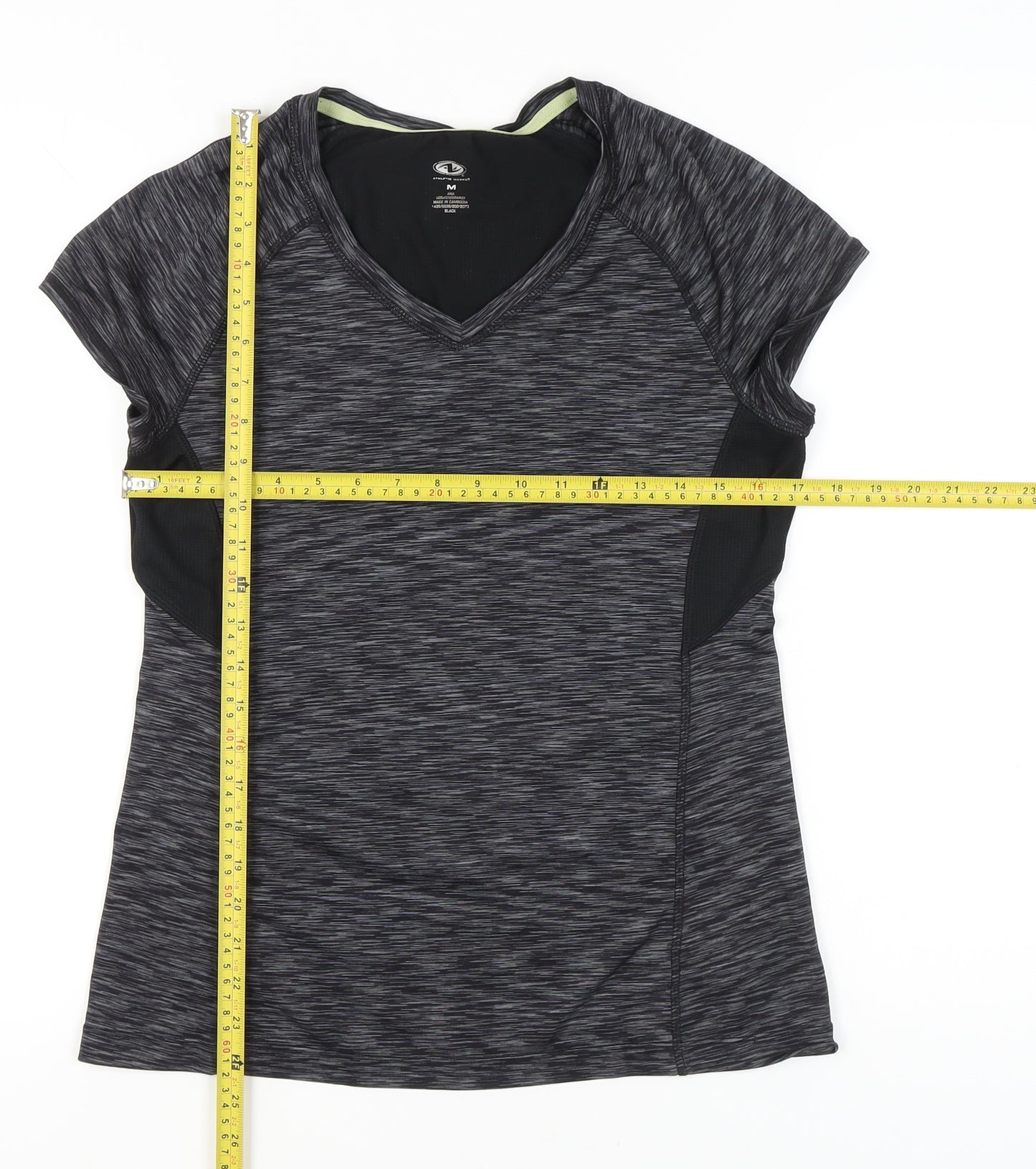 Athletic Works Womens Black Size 12 Jersey Active T-Shirt V-Neck