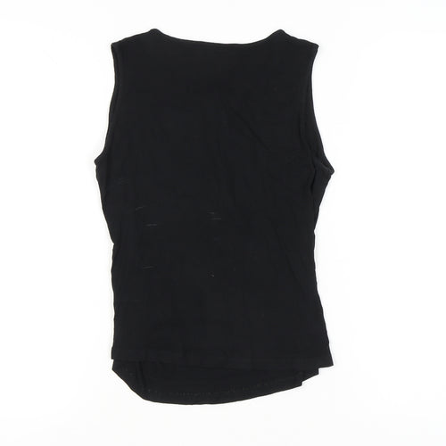 Wallis Petite Women’s Black Beaded Wrap Tank Top Size 14