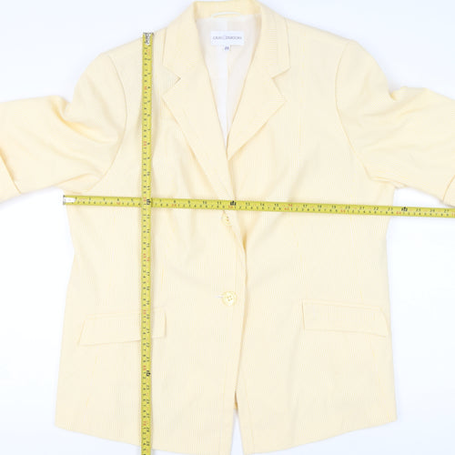 Gray & Osbourn Women’s Yellow Pinstripe Blazer Jacket Size 24