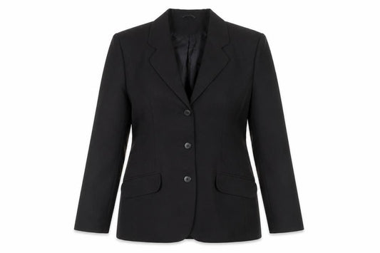 Front view of Classics Woman Black Blazer Jacket Women, size 14, UK Work Formal