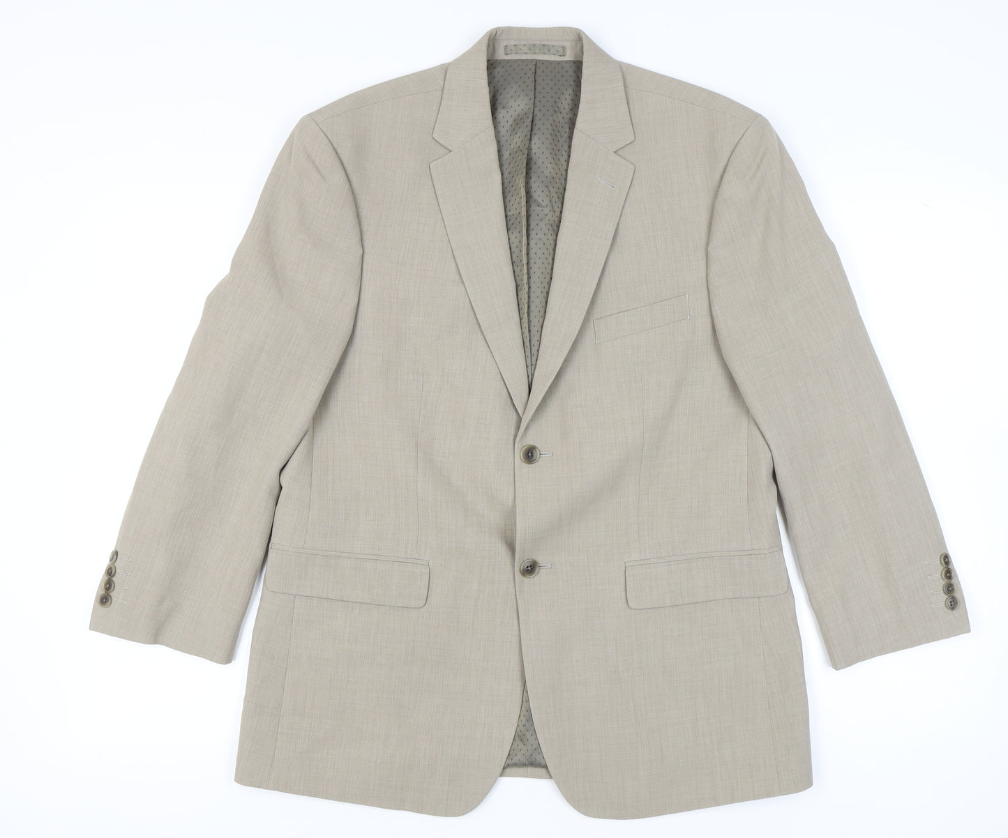 Greenwoods Men’s Beige Regular Fit Blazer Jacket 40R Single-Breasted