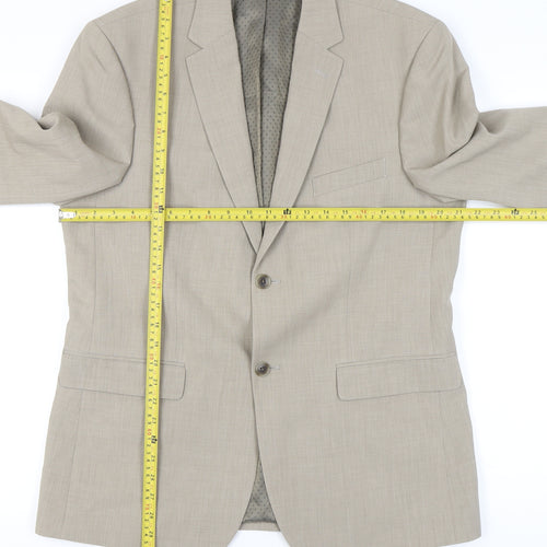 Greenwoods Men’s Beige Regular Fit Blazer Jacket 40R Single-Breasted