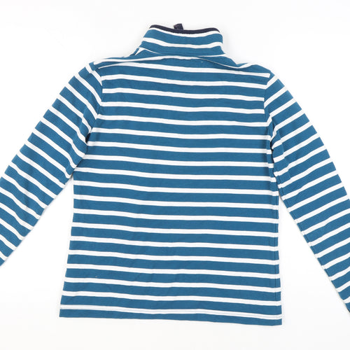 Crane Women’s Blue Striped Sweatshirt UK 10 Equestrian 1/2 Zip