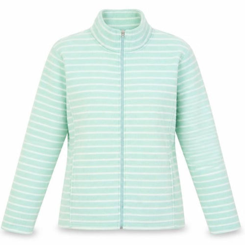 Anne de Lancay Women's Green Striped Fleece Jacket Size M