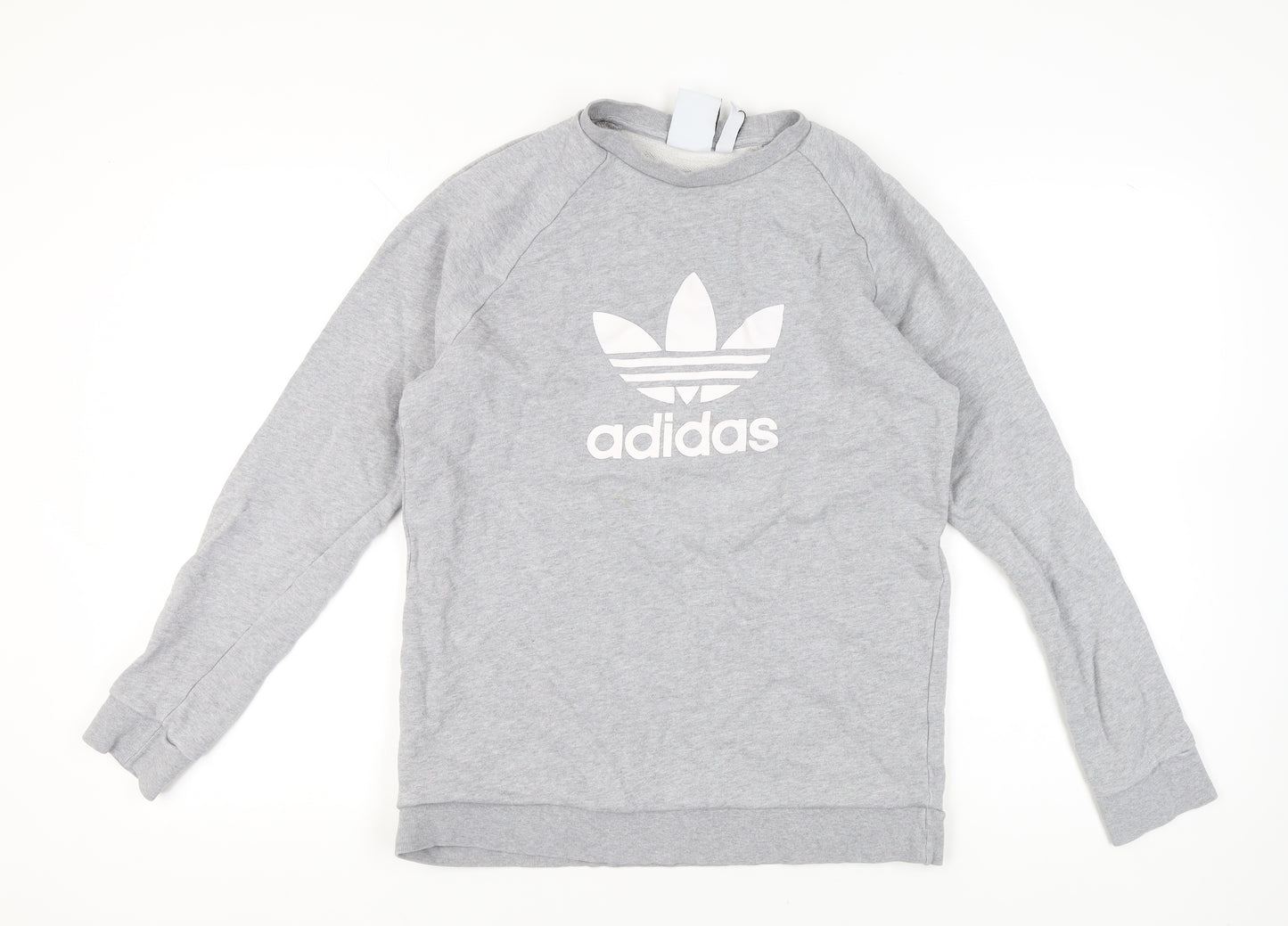 Adidas Men’s Grey Trefoil Crew Sweatshirt M Pullover Logo Sportswear