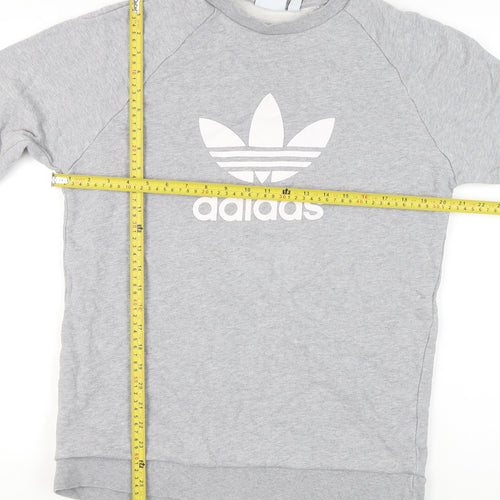 Adidas Men’s Grey Trefoil Crew Sweatshirt M Pullover Logo Sportswear