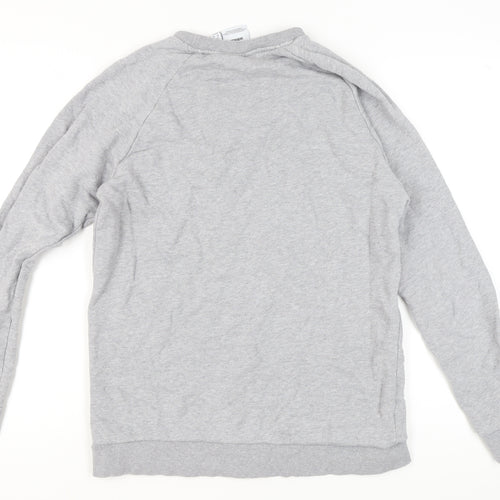 Adidas Men’s Grey Trefoil Crew Sweatshirt M Pullover Logo Sportswear