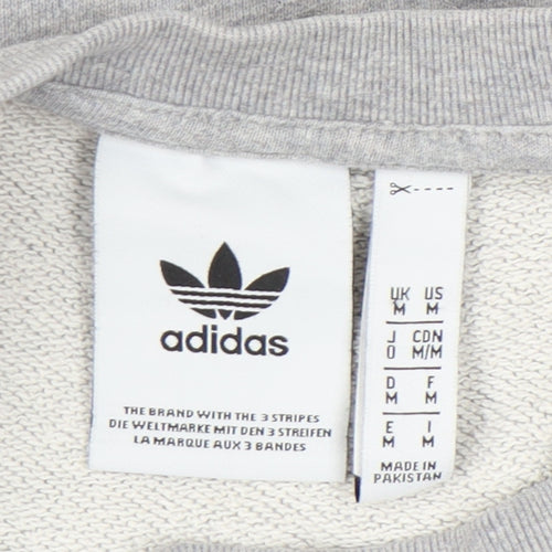 Adidas Men’s Grey Trefoil Crew Sweatshirt M Pullover Logo Sportswear
