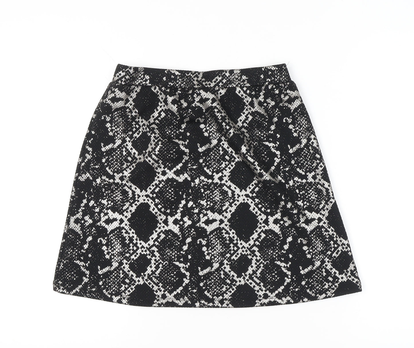 Tu Women Black Animal Print Suit Skirt Size 10 Workwear Stretch