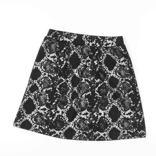 Tu Women Black Animal Print Suit Skirt Size 10 Workwear Stretch