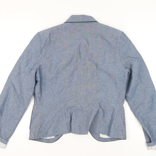 Atmosphere Womens Blue Cotton Blazer Jacket UK 12 Single Breasted
