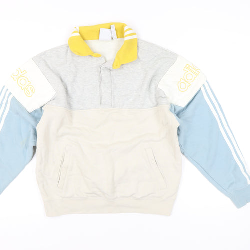 Adidas Women’s Colourblock Sweatshirt Small Grey Blue Beige Logo