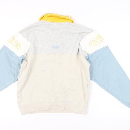 Adidas Women’s Colourblock Sweatshirt Small Grey Blue Beige Logo