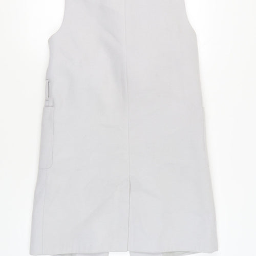 Topshop Women’s Grey Long Waistcoat UK 10 Sleeveless Workwear