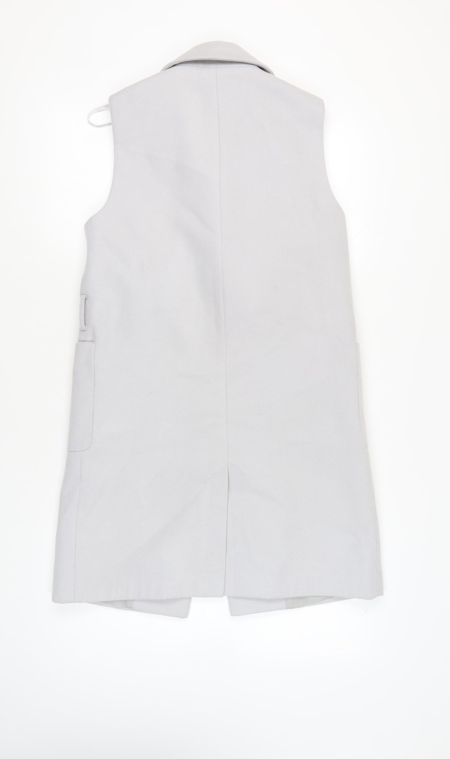 Topshop Women’s Grey Long Waistcoat UK 10 Sleeveless Workwear