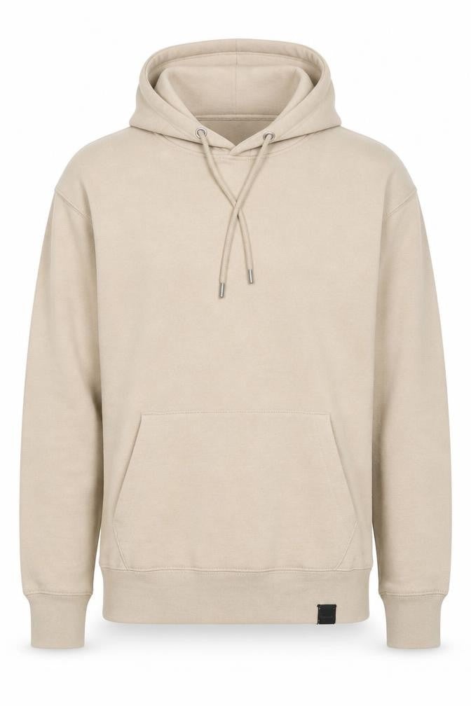 Pull&Bear Men’s Beige Pullover Hoodie Size M Fleece Long Sleeve