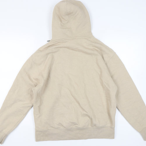 Pull&Bear Men’s Beige Pullover Hoodie Size M Fleece Long Sleeve
