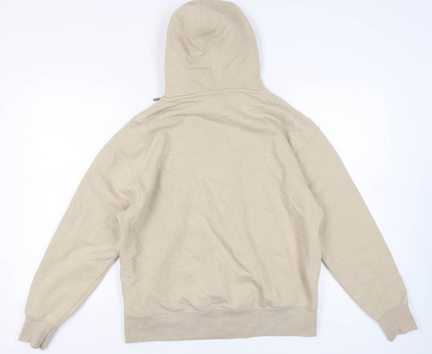 Pull&Bear Men’s Beige Pullover Hoodie Size M Fleece Long Sleeve