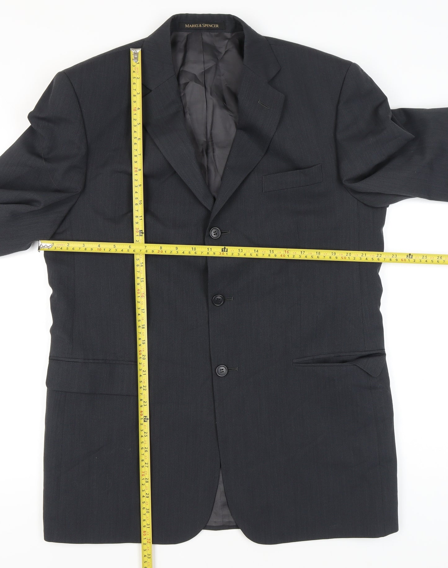 Marks and Spencer Men’s Graphite 42L Wool Blend Blazer Jacket